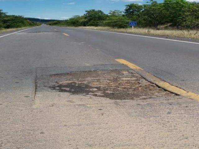 Trecho da BR-267 em Mato Grosso do Sul que será recuperado após licitação do Dnit (Foto: Reprodução/Dnit)