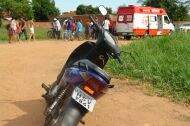 A moto foi encontrada com a chave no contato. (Foto: Rádio Caçula)