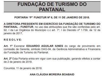 Exoneração do irmão do prefeito (Foto: Reprodução)