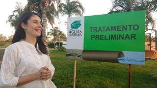 Fernanda Barreto fala sobre o tratamento de esgoto e o problema do descarte de lixo na rede (Foto: Silas Lima)