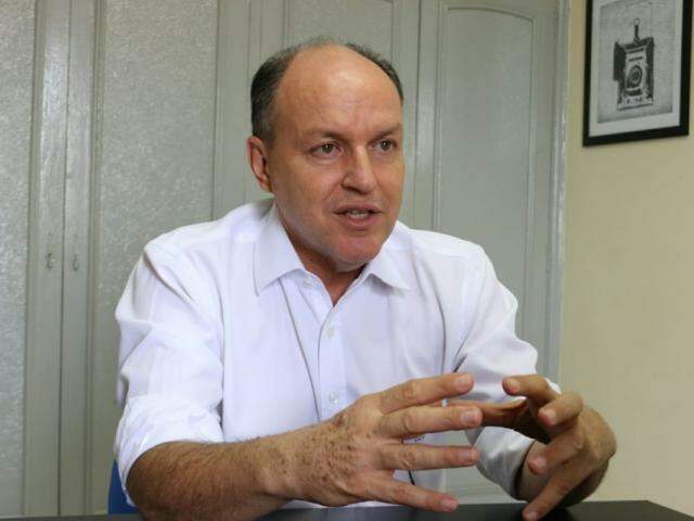 Junior Mochi, candidato do MDB, durante entrevista ao Campo Grande News. (Foto: Henrique Kawaminami/Arquivo).