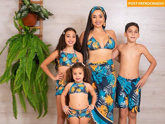 roupa de praia para familia