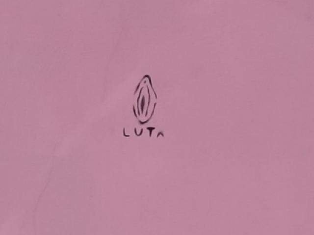Imagem usada por grupos feministas está em muro de rua lateral à Câmara de Campo Grande. (Foto: Direto das Ruas)