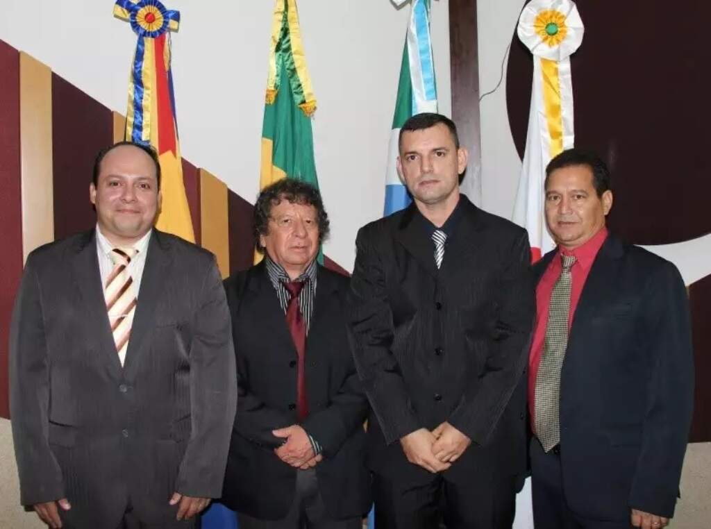 Giancarlo da Rocha, Totinha (2º à esquerda), Sergio Martins Rigo e Aguinaldo Lima Pereira, denunciados por farra das diárias (Foto: Arquivo)