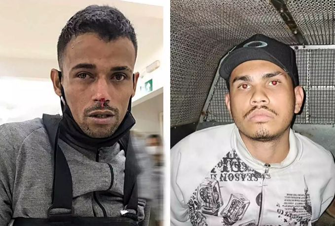Carlos (esquerda) e Mateus (direita) foram presos em flagrante minutos depois ap&oacute;s o crime &nbsp;(Foto: divulga&ccedil;&atilde;o)&nbsp;