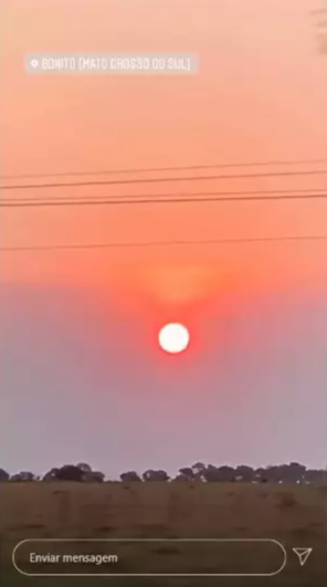 O famoso registrou em seu Instagram a beleza do pôr do sol sul-mato-grossense. (Foto: Reprodução Instagram)
