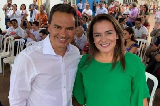 Marquinhos Trad ao lado da vice Adriane Lopes, que deve seguir na função (Foto: Reprodução/Facebook)