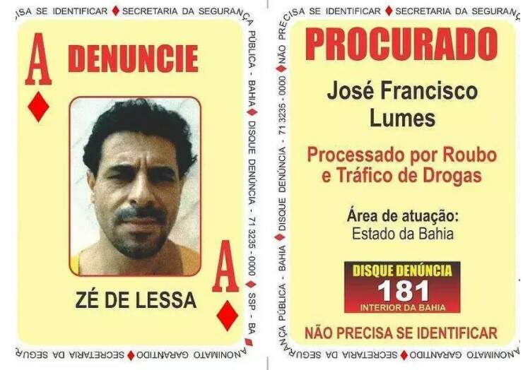 Zé da Lessa era um dos bandidos mais procurados da Bahia (Foto/Arquivo)