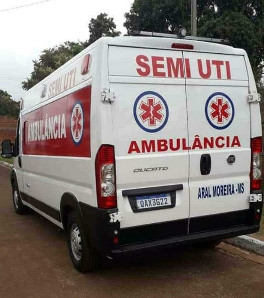 Ambulância de Aral Moreira que estava desaparecida. (Foto: Divulgação) 